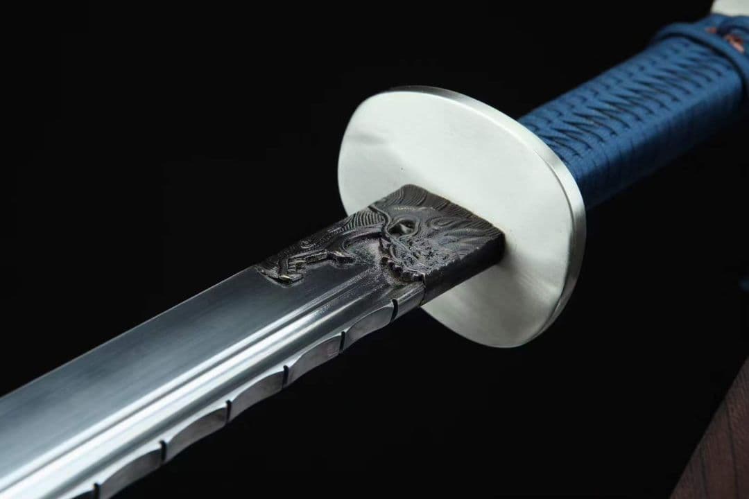 白銅素装方清刀 古兵器   武具　刀装具　日本刀　模造刀   居合刀