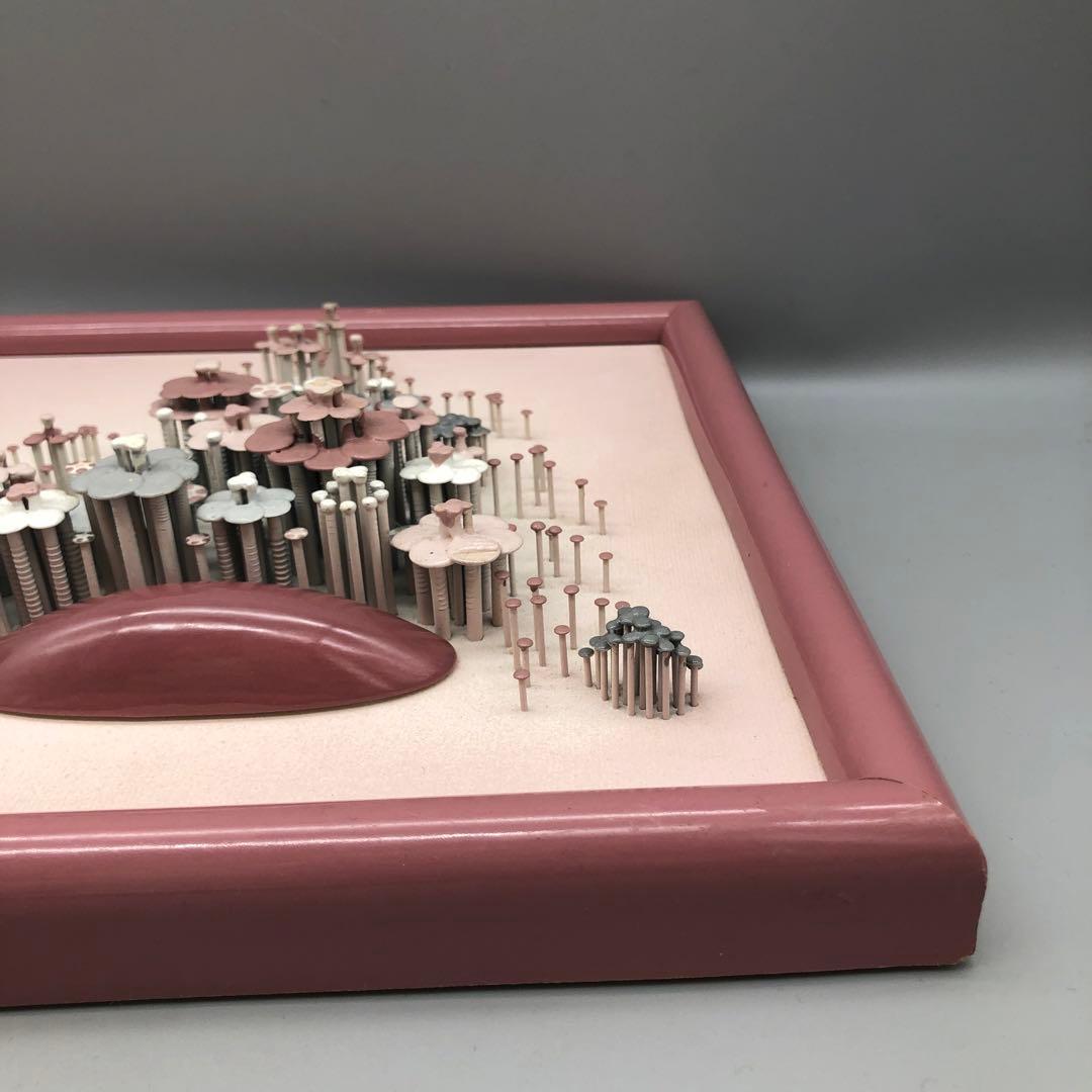 ヨーロッパアンティークお花フラワー釘アートフレーム額縁ビンテージ飾り絵画