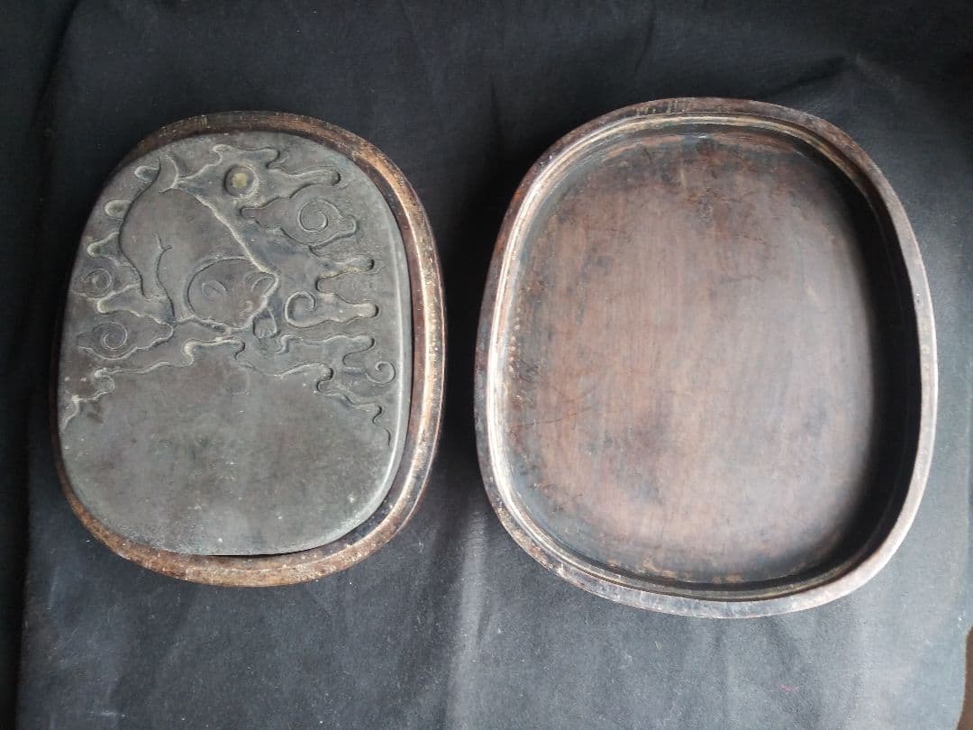 古硯(中型)　清代随形硯　書道　アンティーク　NO.660