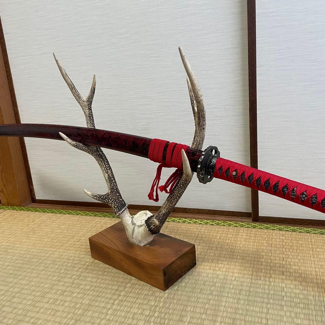 【美品】模造刀＆鹿の角スタンドセット