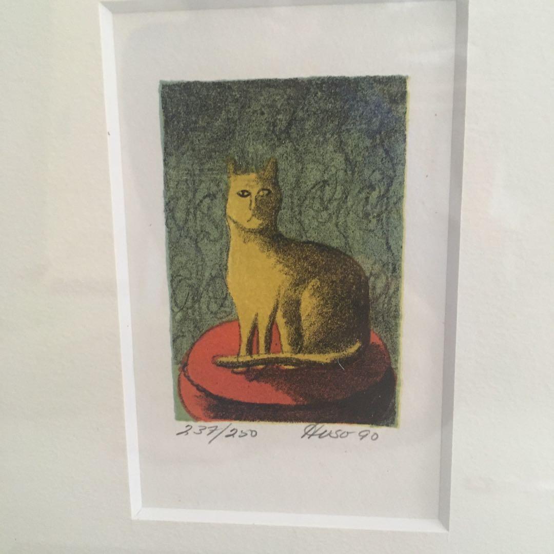 パトリックフーセ　リトグラフ　ネコ