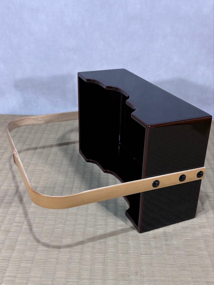 山中塗　塗師 二代 助田宗明造　竹手付 煙草盆　美品　共箱　茶道具　送料込