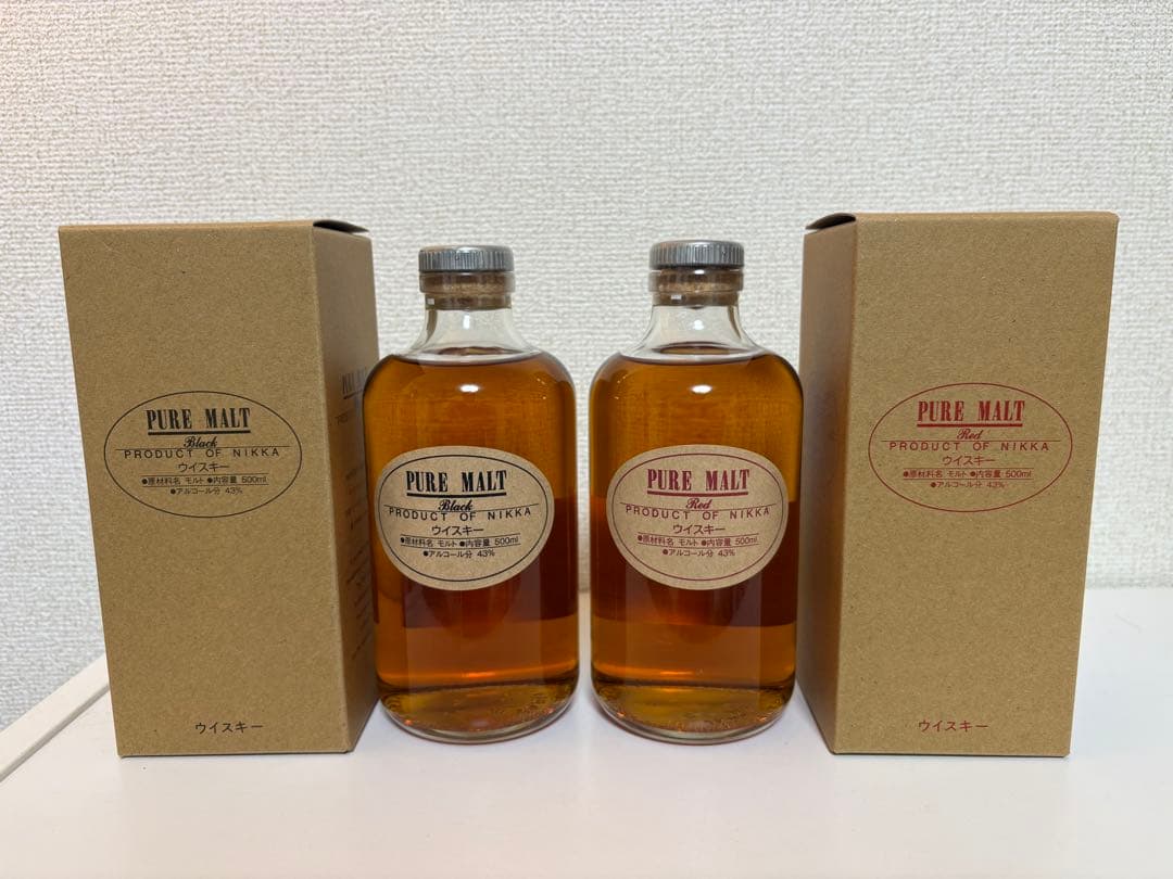 ニッカ 蒸留所限定 ピュアモルト ブラック レッド 2本セット 未開栓