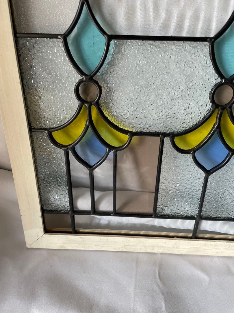 アンティークステンドグラス　窓枠　ガラス　硝子