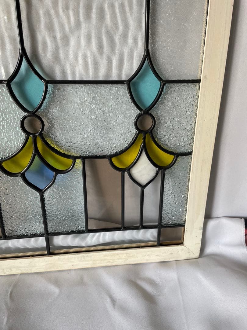 アンティークステンドグラス　窓枠　ガラス　硝子