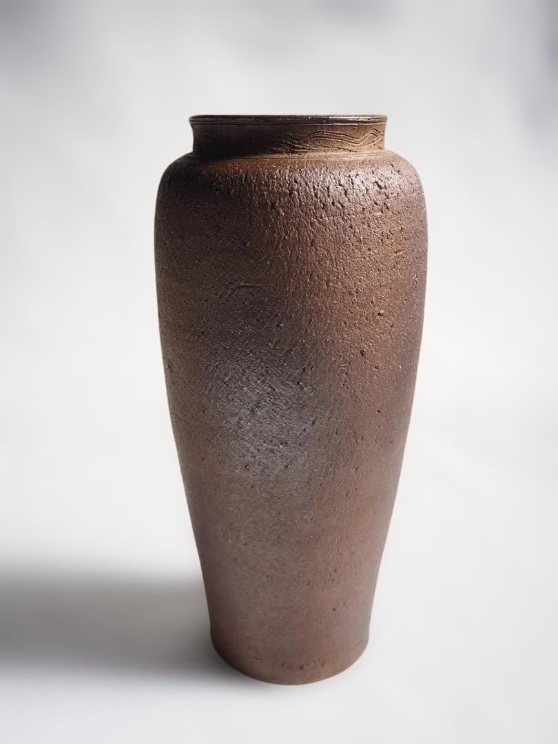 2代伊東陶山造『南蛮写花瓶』（共箱）