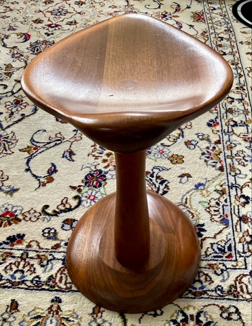 良工房　木製　一本足　椅子　イス　スツール　ウッドスツール　作家物