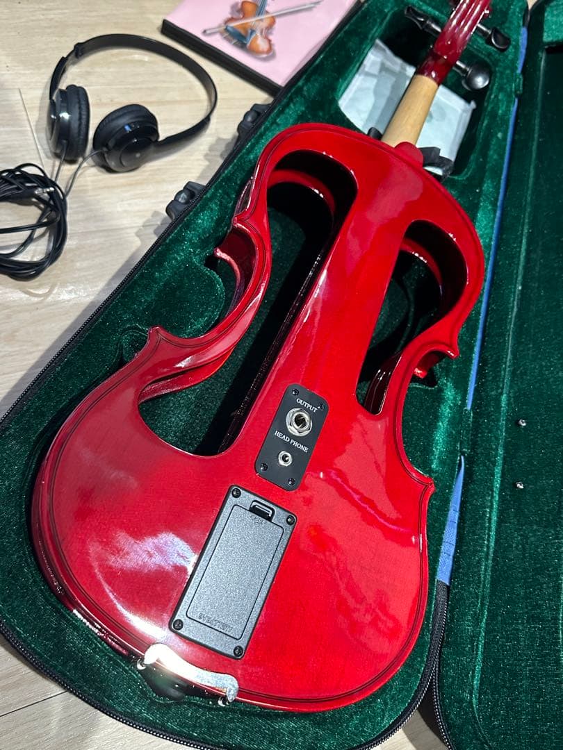 美品hallstatt EV-30 cv-210e エレキバイオリン レッド