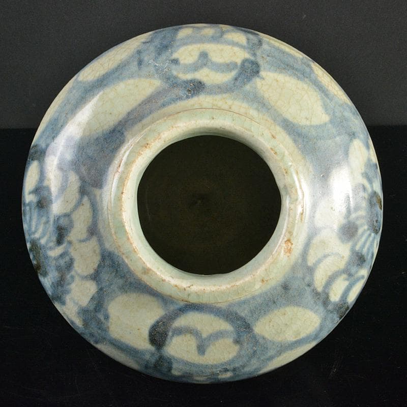 中国　呉須染付　花文　壷　D　R7052