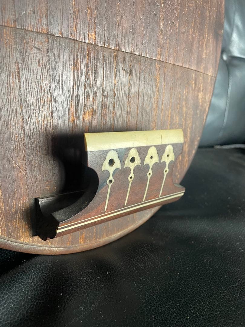 ③レア 筑前琵琶 四弦五柱 マンモス装飾 和楽器 弦楽器