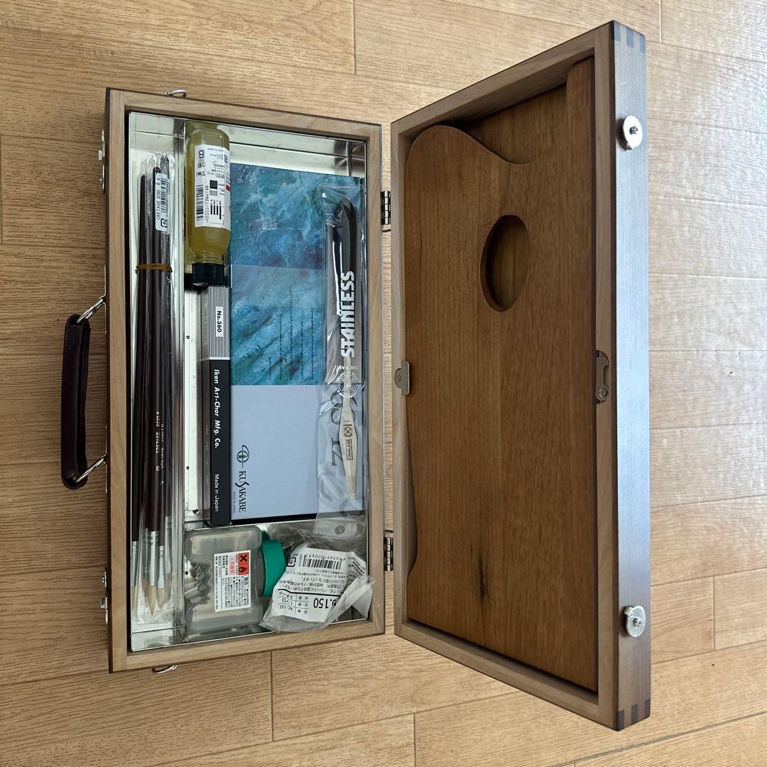 アートセット ステンレス 絵具・筆・パレット