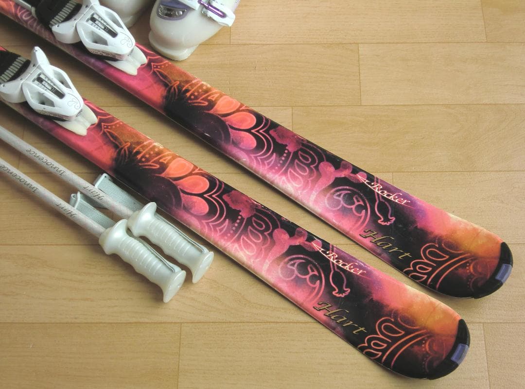 ■■送料無料■Hart■女性用スキーフルセット■板145靴24■メンテ付■■