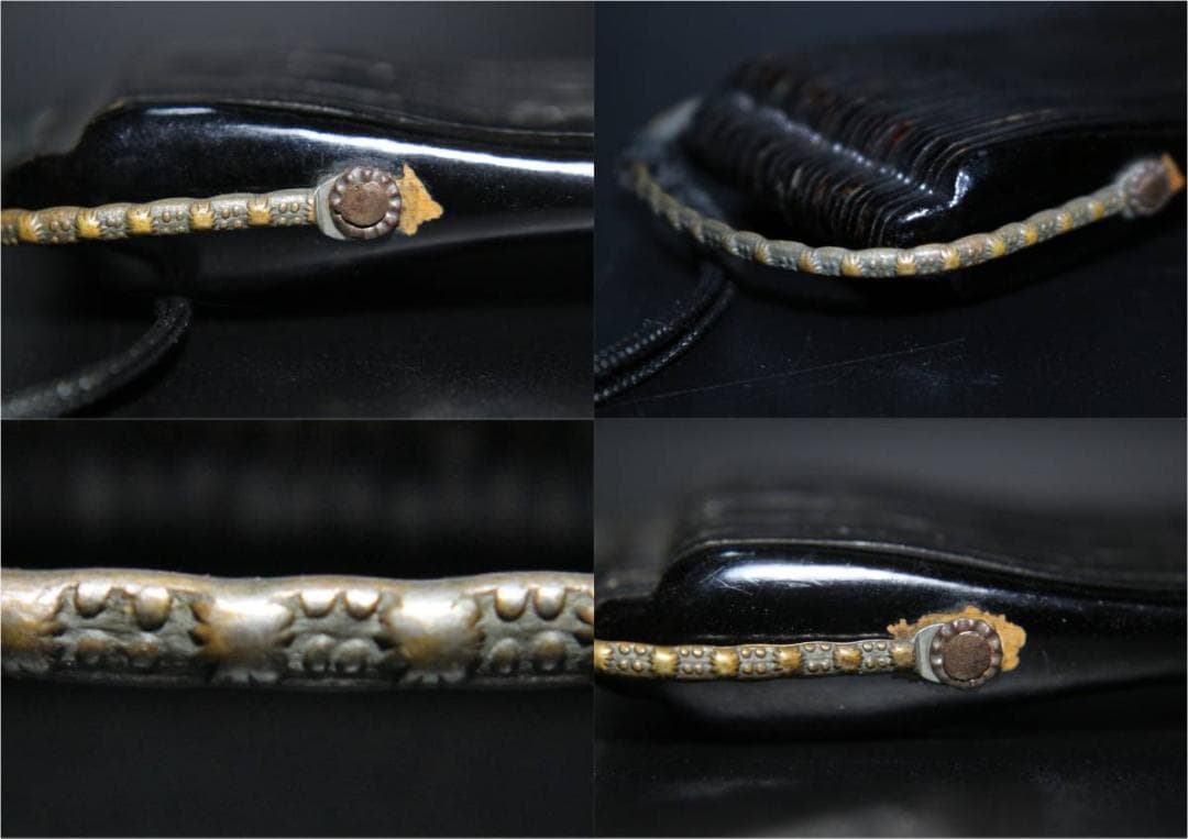 扇子 中国 螺鈿細工 古い 刺繍 孔雀 桜 シノワズリ ブラック