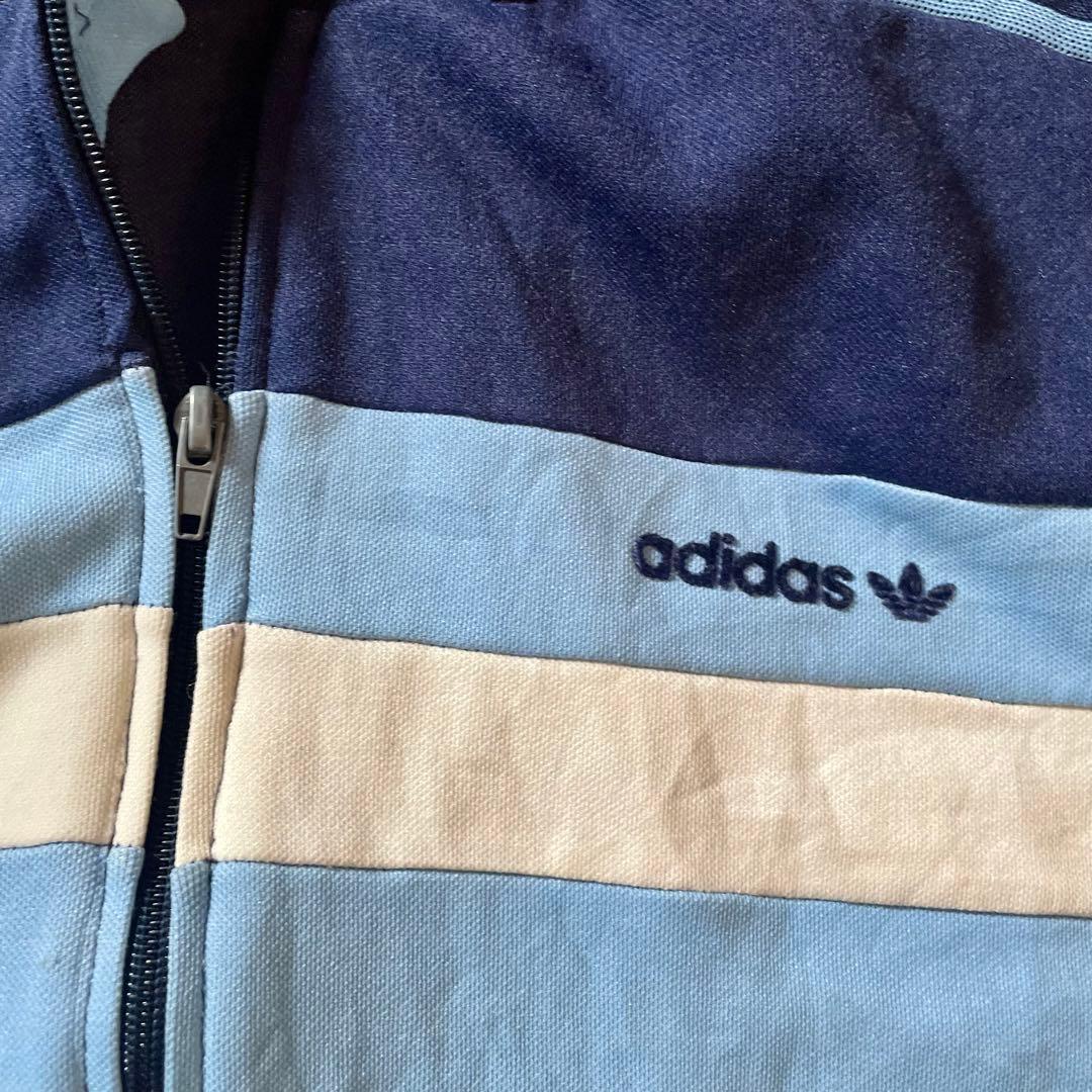 80s 古着adidas チュニジア トラックジャケット トレフォイルロゴ