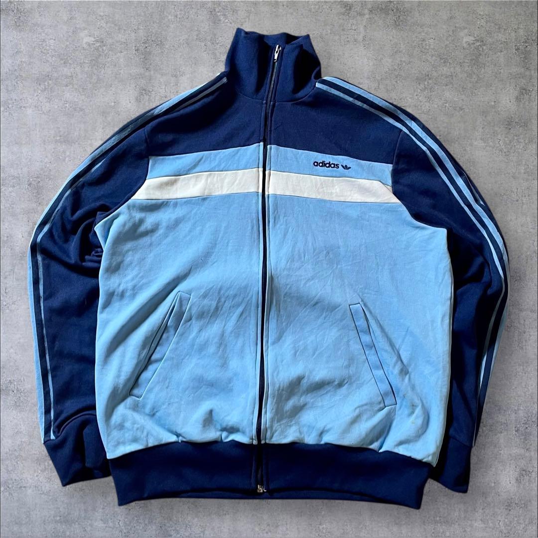 80s 古着adidas チュニジア トラックジャケット トレフォイルロゴ