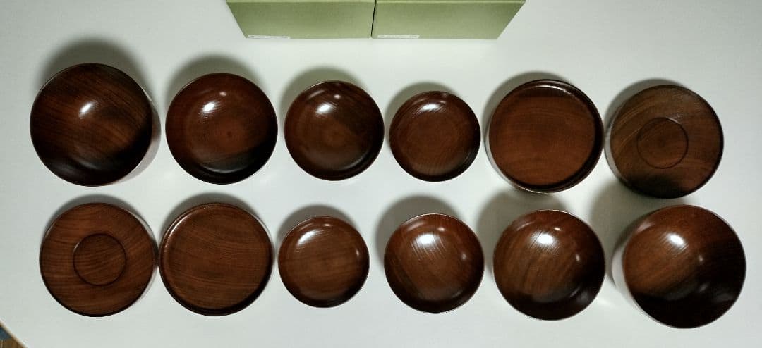 山中漆器　たに屋　欅ひとりぶん拭漆　2客　アウトドア　応量器　ミニマリスト