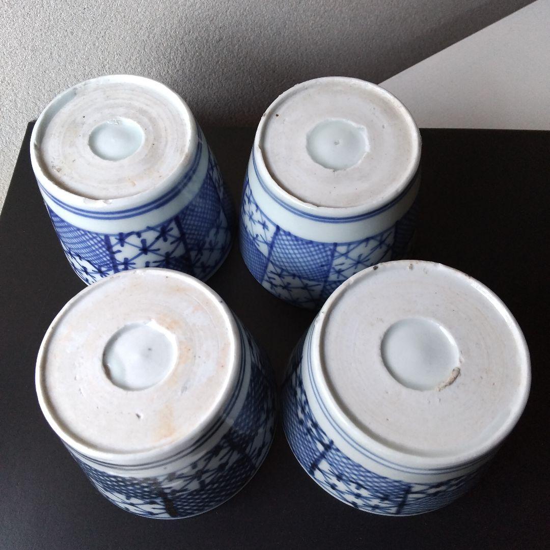 市松文 蕎麦猪口 そば猪口 そばちょこ ② ４客