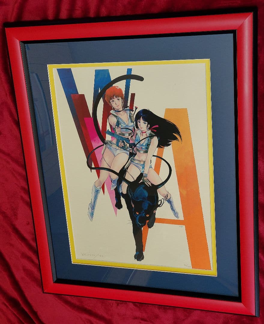 【アートコレクションハウス】安彦良和直筆サイン入り版画『ダーティペア☆WWWA』