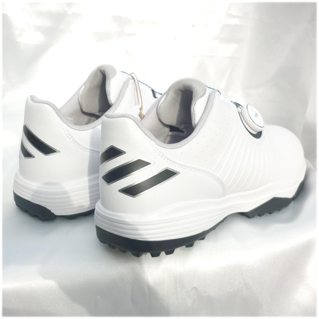 新品27.5cmアディダスゴルフ 白ゴルフシューズ BOA24 ダイヤル式