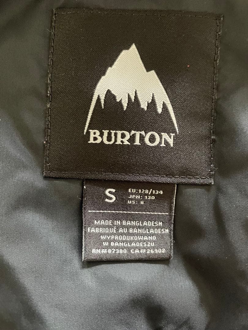 Burton 子ども用スノーボードウェア グレー/ブラック　Sサイズ