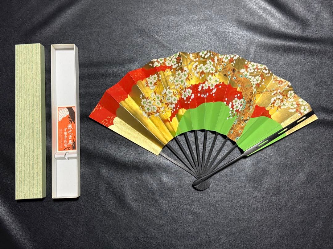 扇子　32cm 宮脇賣扇庵　金　桜　飾り扇　飾舞扇　舞扇子　舞踊　着物