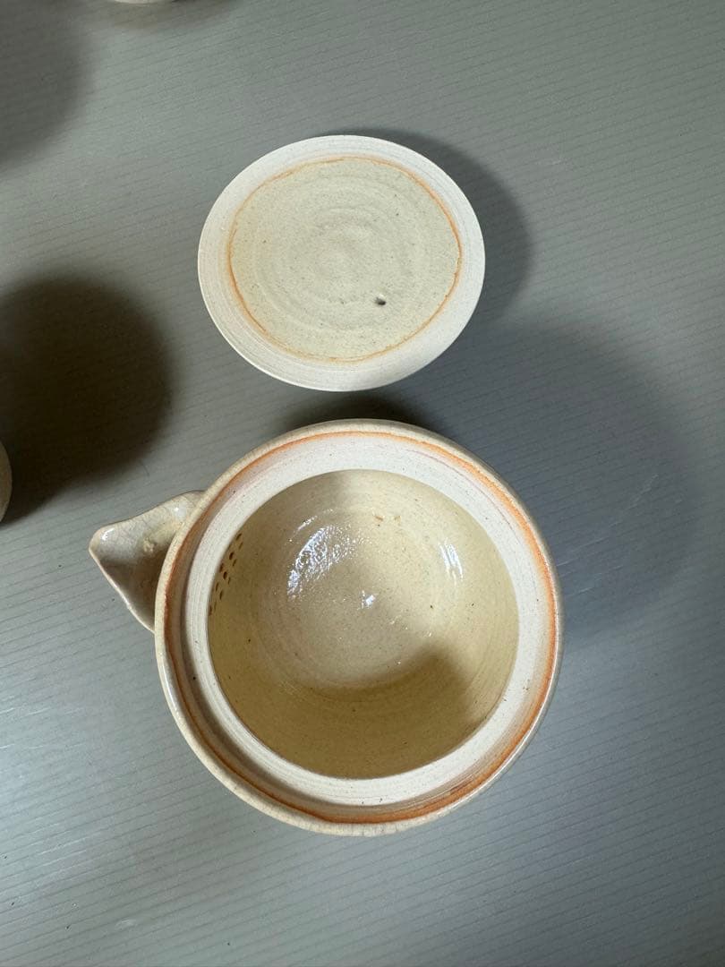 2202 萩焼　十一代　大和松雁　茶器セット　宝瓶1客　湯冷し1客　湯呑5客