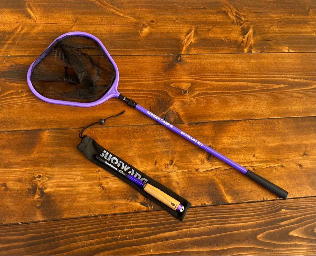 タナゴ釣りセット　パープル　1.8m 小物釣り　タナゴ竿　タモ網　収納box