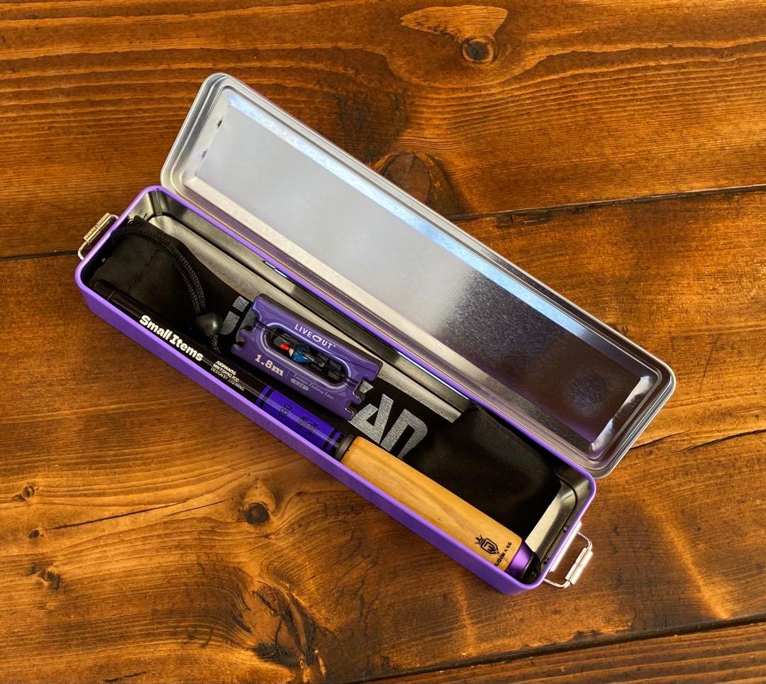 タナゴ釣りセット　パープル　1.8m 小物釣り　タナゴ竿　タモ網　収納box