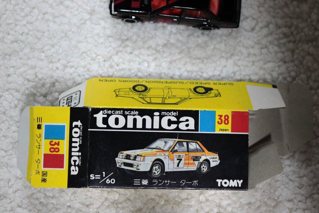 日本製　トミカ　三菱　ランサー　ターボ　アドバン　黒箱　NO.38