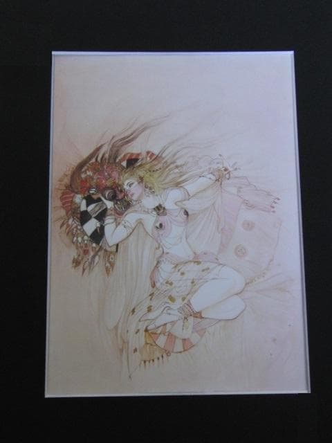 天野喜孝、【春暁】、希少な大判額装用画集より、新品額装付、状態良好