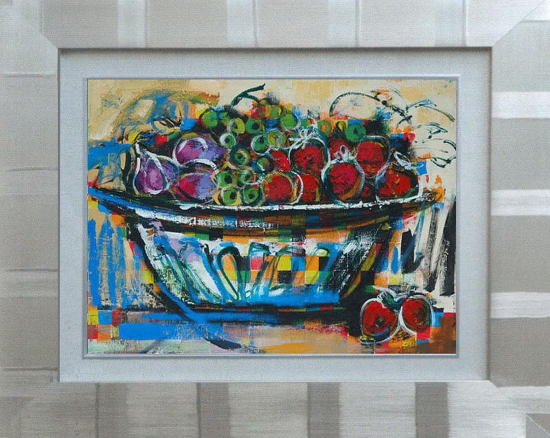 油絵 菅家令子 絵 絵画 インテリア uF6-120209 静物 フルーツ