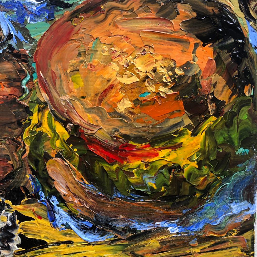 油彩『Burger Set』