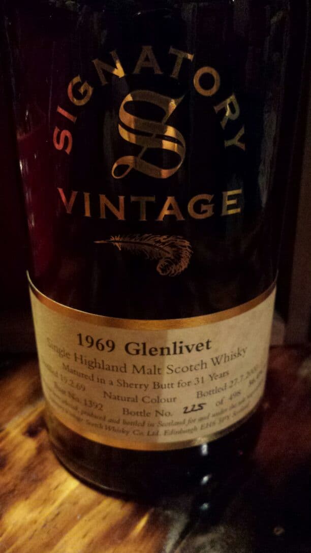 ウイスキー　シングルモルト　Glenlivet 1969 31年