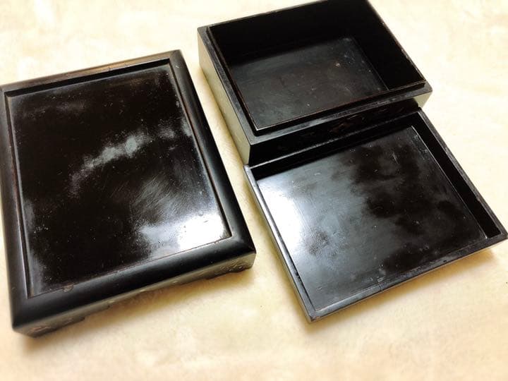 骨董品100年もの螺鈿細工箱　時代物漆器 古美術