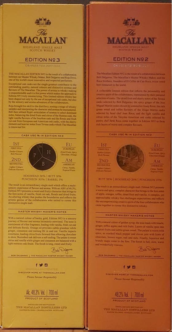 ウイスキー The Macallan Edition No. 2 & 3 700ml