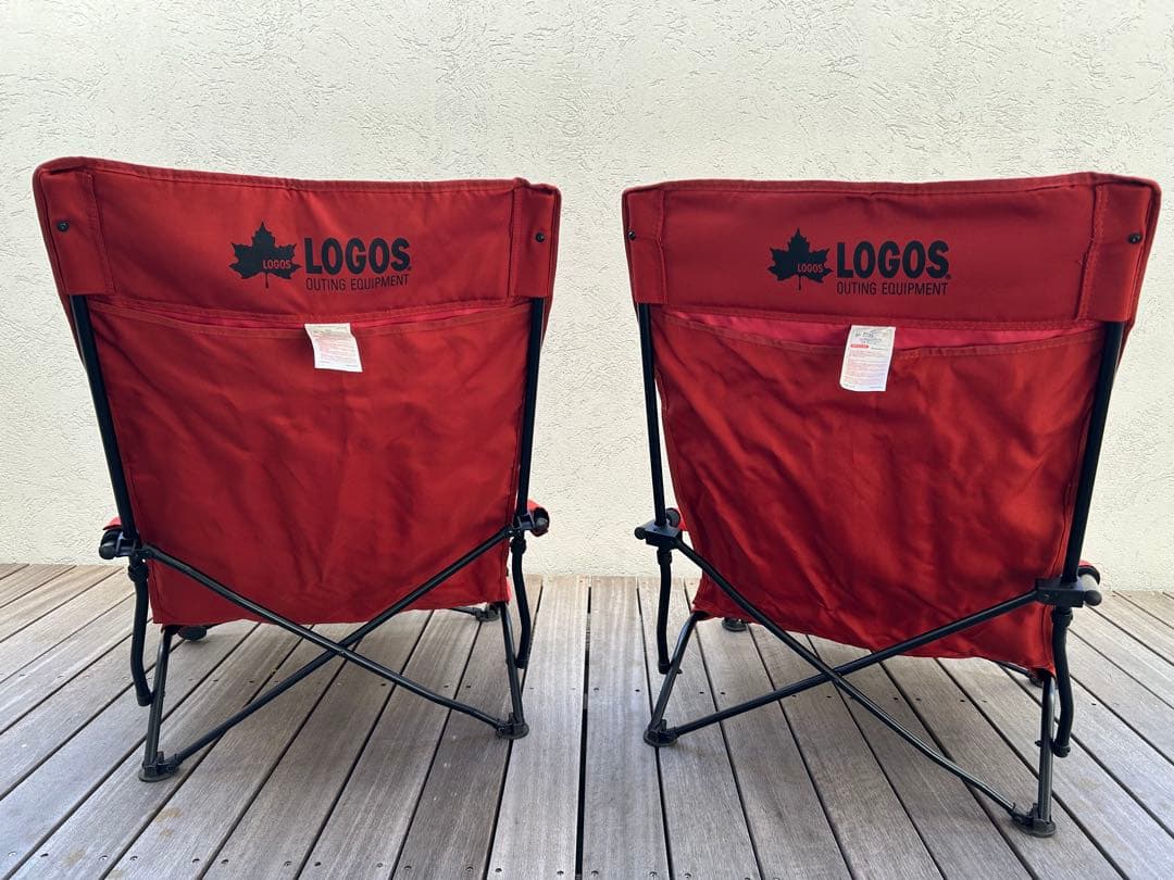 【中古】LOGOS ロゴス 難燃BRICK・キングあぐらチェア×2脚