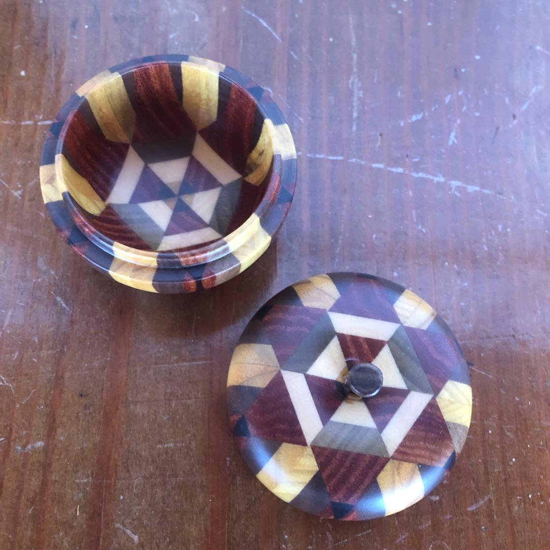 寄木細工 箱根細工 かなざし 金指 無垢 りんご 香合 アクセサリーケース 林檎