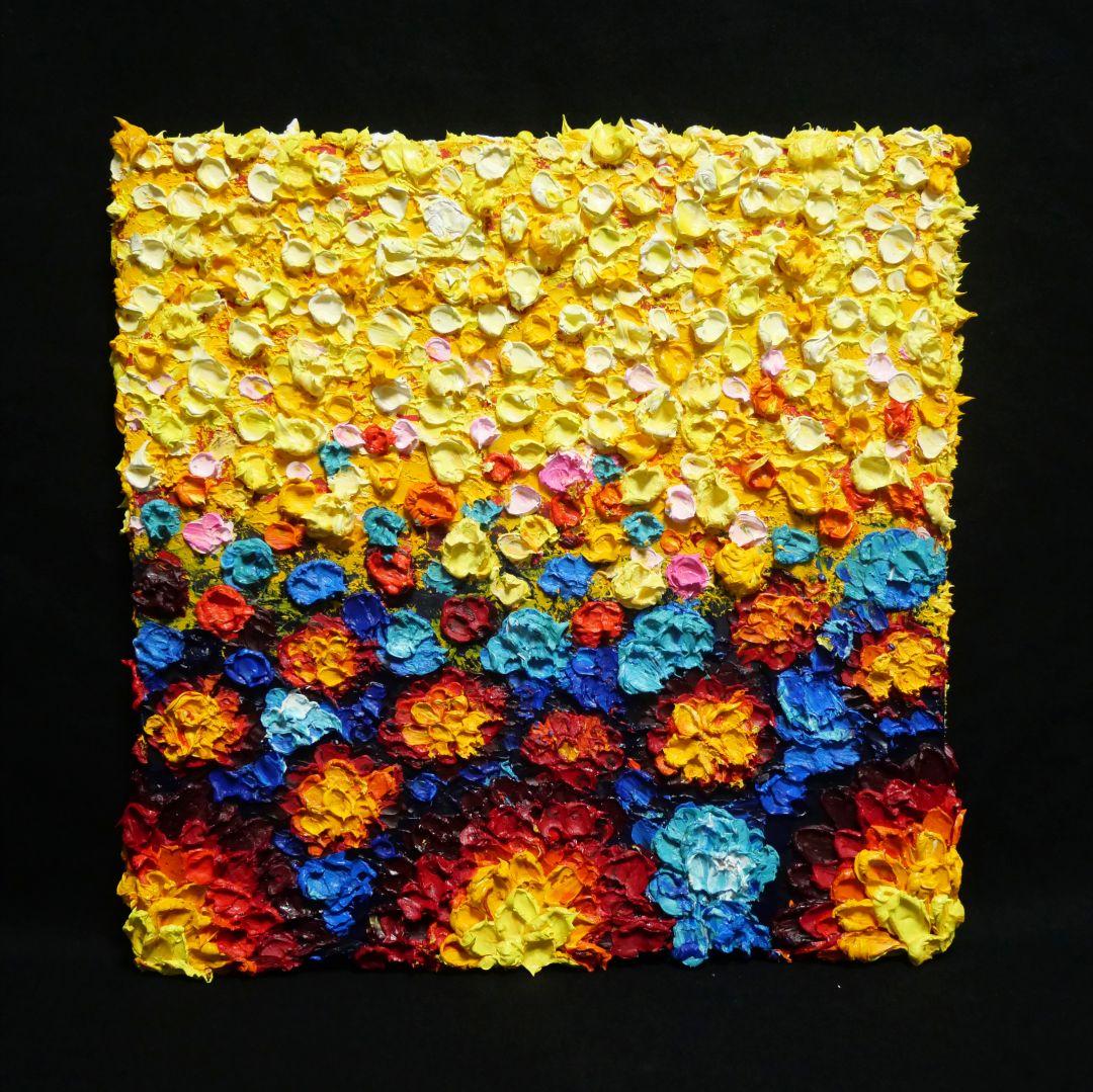 油絵 絵画 アートパネル【flower garden】