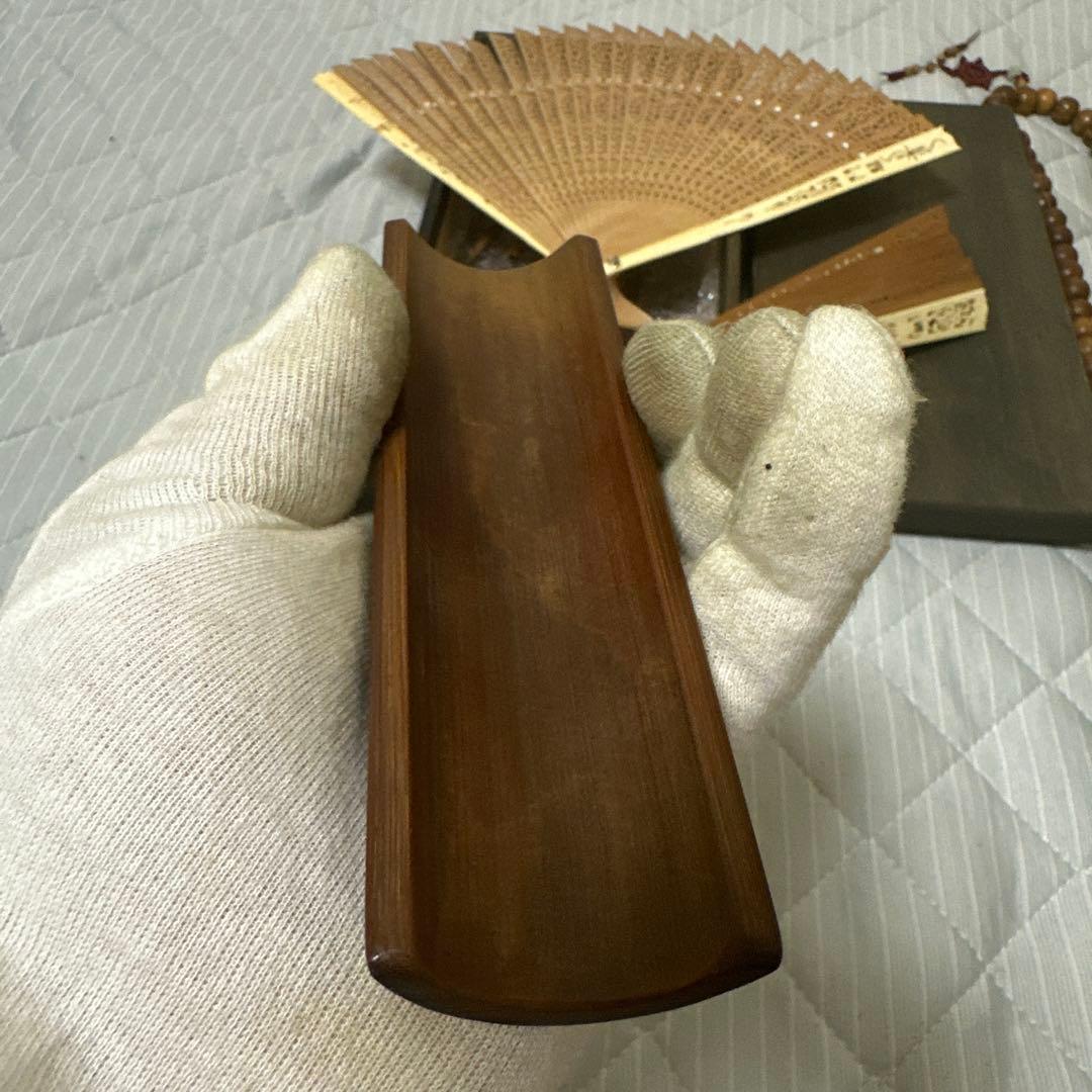 中国 日本時代物白檀念珠紫檀香筒竹彫 詩文 人物 山水 茶道具アンティークまとめ