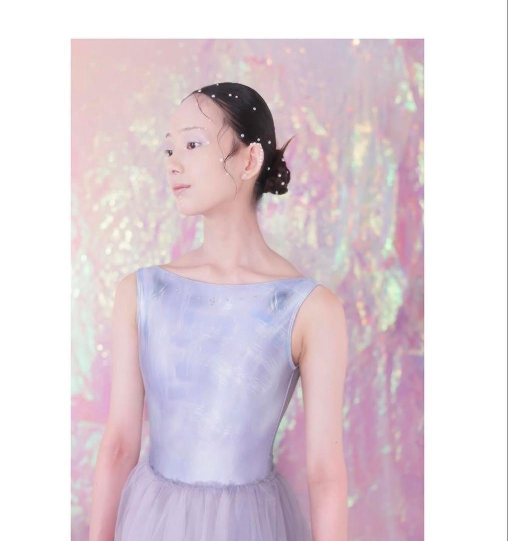 【みみ】unoa Aqua jewel pearl blueレオタードM