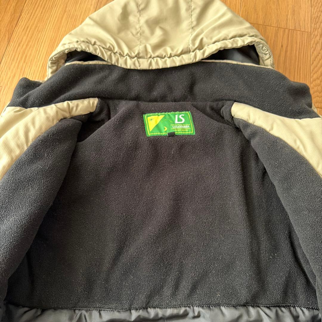 値下げルースイソンブラ　ベージュ フード付き裏フリース中綿ジャケット 160