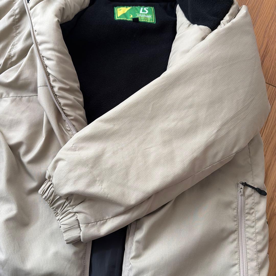 値下げルースイソンブラ　ベージュ フード付き裏フリース中綿ジャケット 160