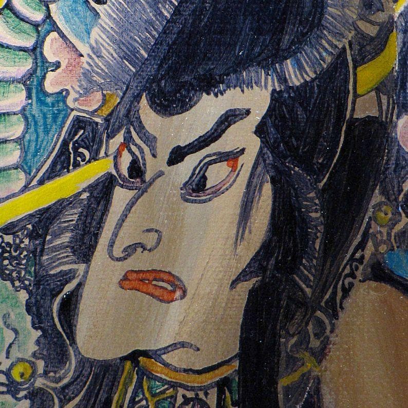 小松崎邦雄　タイトル「背景の彼」　油彩画　サイン有り