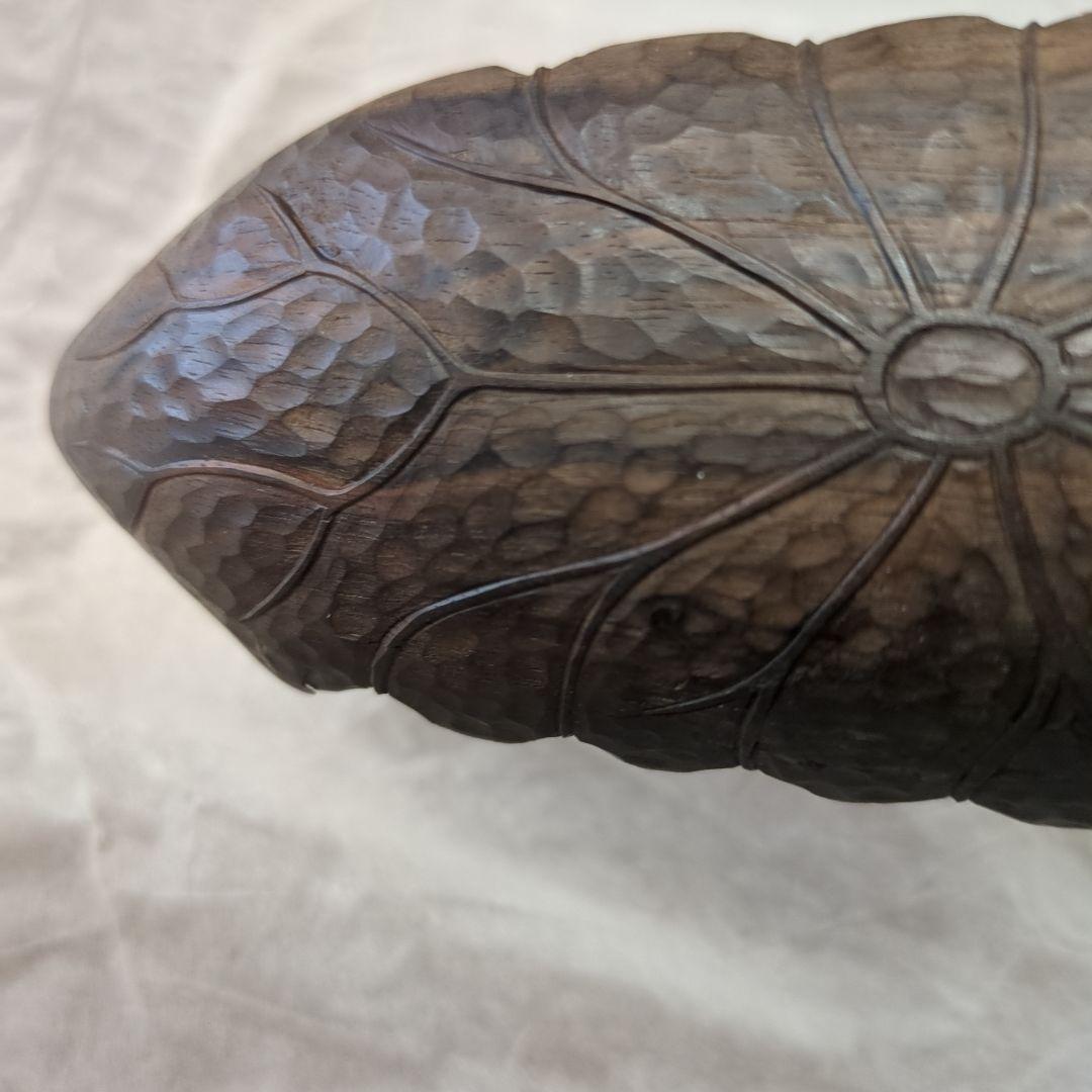 茶合　唐木　茶道具　葉っぱ　葉　茶道　木製　煎茶　茶匙