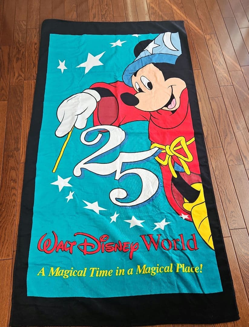 【新品未使用】ディズニーワールド 25周年ミッキー 大判タオル