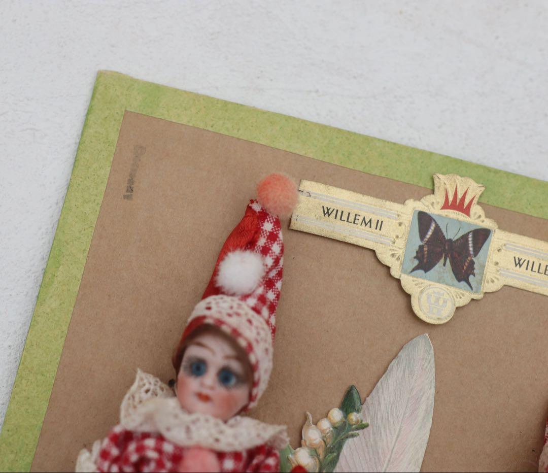 ヘルトヴィヒ アンティーク ビスクドール ピエロ ペア