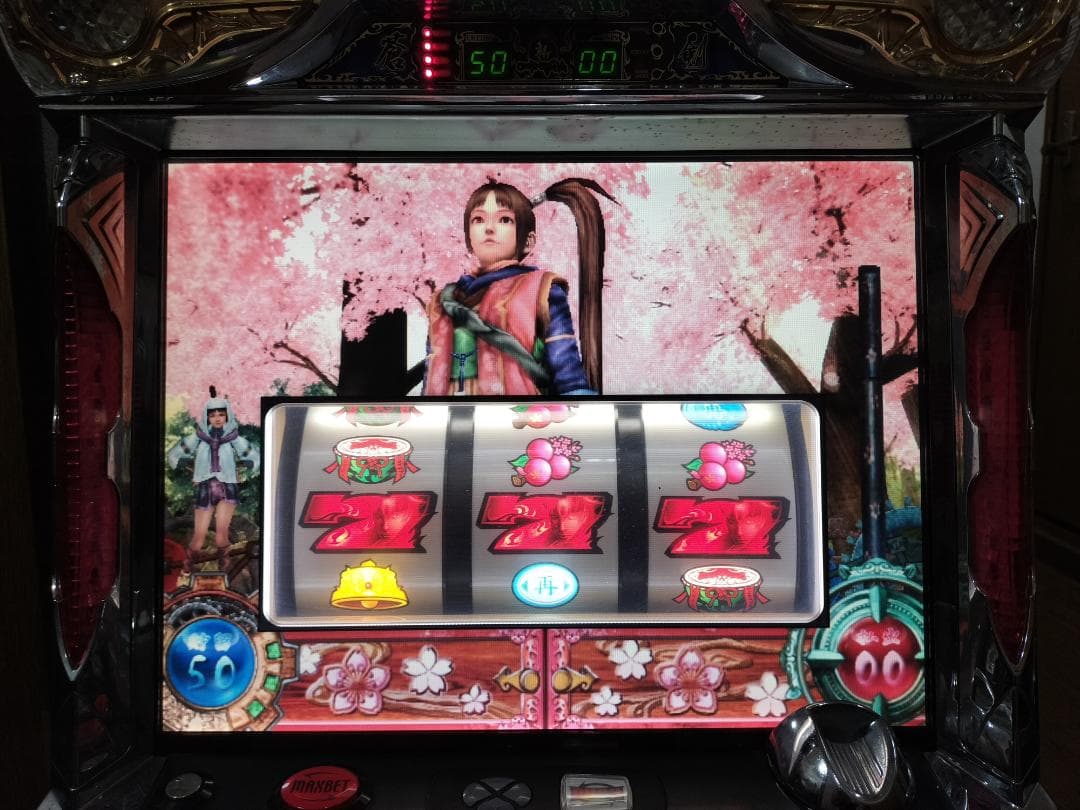 【パチスロ実機】ロデオ★新鬼武者（茜パネル）【不要機付】