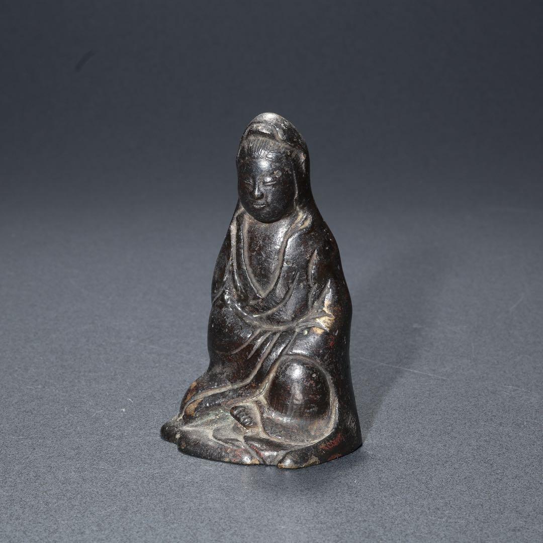 観音坐像　銅製　仏像　骨董　江戸時代　R1681