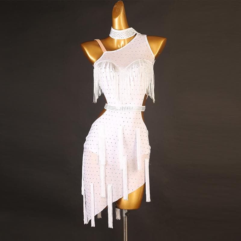 社交ダンス用アシンメトリードレス（黒・白）