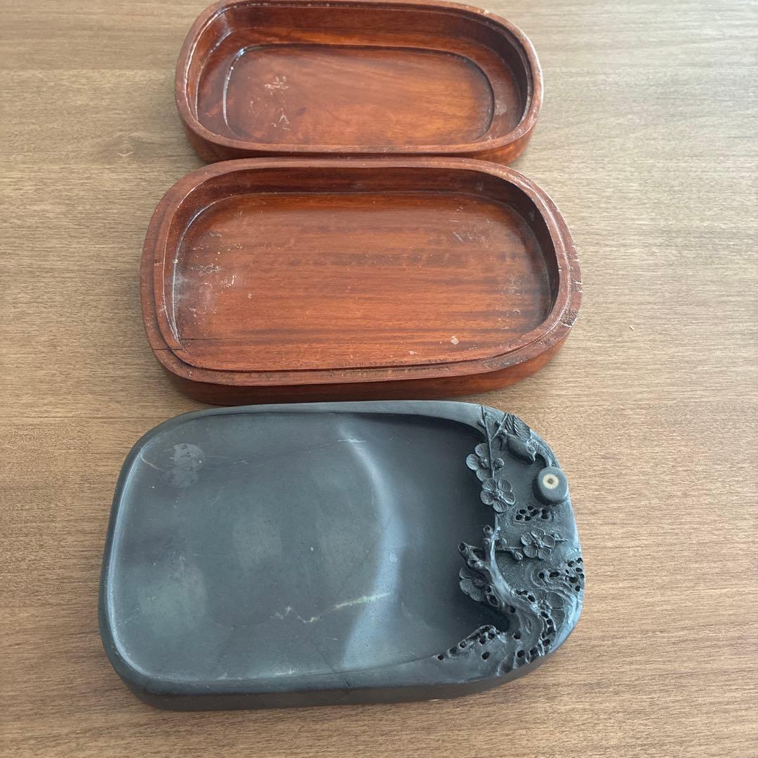 Happy　硯　すずり 端溪硯 書道用品 端渓硯　石眼